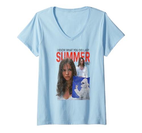 Damen I Know What You Did Last Summer Poster Collage Retro Horror T-Shirt mit V-Ausschnitt Damen I Know What You Did Last Summer Poster Collage Retro Horror T-Shirt mit V-Ausschnitt von I Know What You Did Last Summer