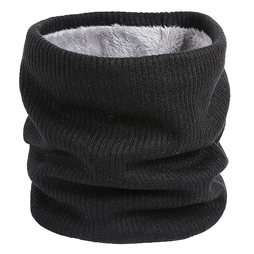 I Kua Fly Loop Schal Damen Herren Thermal Fleece Schlauchschal Winter Neckwarmer Herren Halstuch Winddicht Sportschal Halswärmer für Fahrrad Motorrad Skifahren (Schwarz) von I Kua Fly