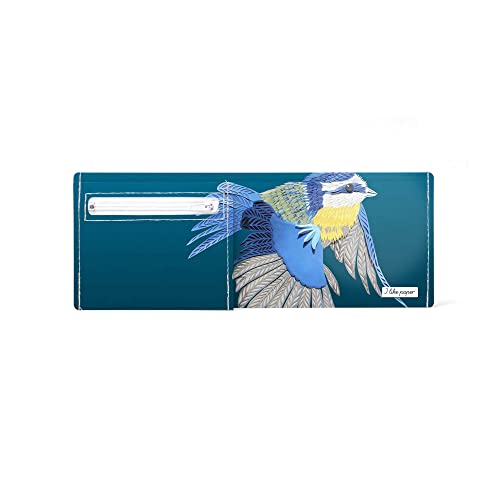 I like paper – BLAUMEISE – Pappwallet/Portemonnaie/Geldbörse aus Tyvek® - mit Reißverschluss für Münzgeld - 3 Kreditkartenfächer, Dokumentenfach - reissfest - wasserabweisend - Made in Germany von I like paper