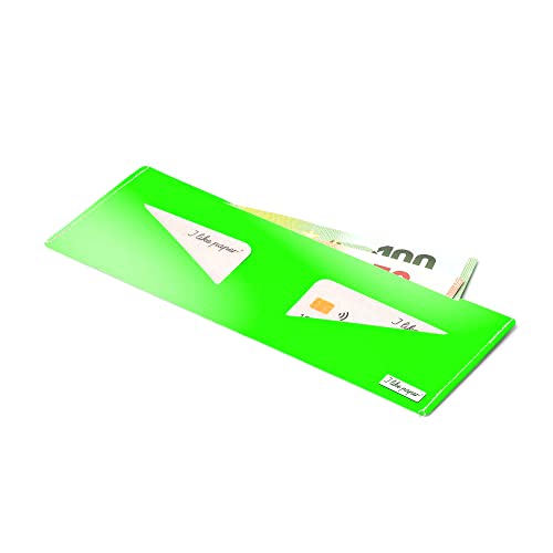I like paper – Green/NEON – Pappwallet/Portemonnaie/Geldbörse aus Tyvek® - ohne Reißverschluss - mit Geldscheinfach und 2 Kreditkartenfächern - reissfest - wasserabweisend - Made in Germany von I like paper