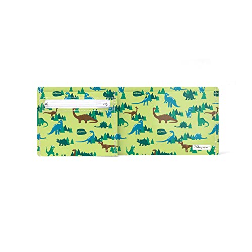 I like paper – DINOMYTE – Pappwallet/Portemonnaie/Geldbörse aus Tyvek® - mit Reißverschluss für Münzgeld - 3 Kreditkartenfächer, Dokumentenfach - reissfest - wasserabweisend - Made in Germany von I like paper