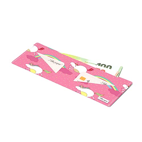 I like paper – Einhorn AUF Wolken – Pappwallet/Portemonnaie/Geldbörse aus Tyvek® - ohne Reißverschluss - mit Geldscheinfach und 2 Kreditkartenfächern - reissfest - wasserabweisend von I like paper