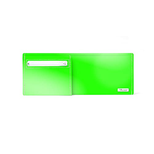 I like paper – Green/NEON – Pappwallet/Portemonnaie/Geldbörse aus Tyvek® - mit Reißverschluss für Münzgeld - 3 Kreditkartenfächer, Dokumentenfach - reissfest - wasserabweisend - Made in Germany von I like paper