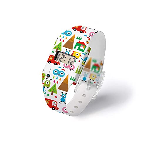 I like paper - Happy World – Pappwatch/Watch/Digitale Armbanduhr ausTyvek® - reissfest - wasserabweisend - Digitale Anzeige für Uhrzeit und Datum von I like paper