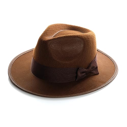 BRAUN INDIANA JONES COWBOY WESTERN FEDORA ENTDECKER HALLOWEEN KOSTÜM HUT - Braun, One Size von I LOVE FANCY DRESS