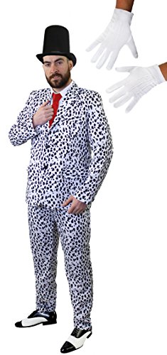 I LOVE FANCY DRESS Dalmatiner-Frauen ODER MÄNNER-Cruel-DE-VILL. Evil Dog Lady ODER Mann Hosenanzug. BEINHALTET: Anzug + Stovepipe Zylinder Hut -55CM Durchmesser + ROTE Krawatte + Weisse Handschuhe. I LOVE FANCY DRESS Dalmatiner-Frauen ODER MÄNNER-Cruel-DE-VILL. Evil Dog Lady ODER Mann Hosenanzug. BEINHALTET: Anzug + Stovepipe Zylinder Hut -55CM Durchmesser + ROTE Krawatte + Weisse Handschuhe. von I LOVE FANCY DRESS