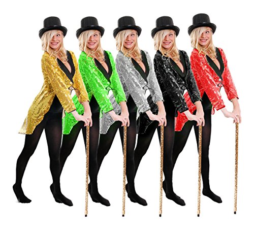 I LOVE FANCY DRESS FRACK/TAILCOAT= PAILLETTEN=KOSTÜM VERKLEIDUNG TANZAUFFÜHRUNG-STEPTANZ -FASCHING+KARNEVAL-GRUPPEN-VEREINE = 5 VERSCHIEDENEN FARBEN+6 GRÖSSEN = ROTER FRACK IN -XXLARGE von I LOVE FANCY DRESS
