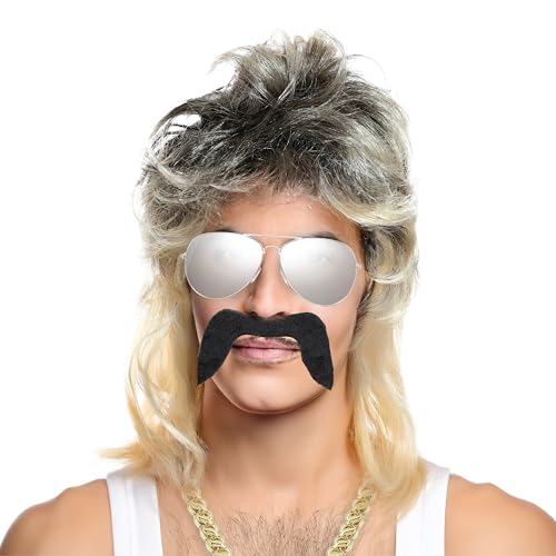 I LOVE FANCY DRESS Kultige Vokuhila-Perücke – authentischer Vokuhila-Stil der 70er, 80er und 90er Jahre Vintage Coolness – perfekt für jeden Anlass von I LOVE FANCY DRESS