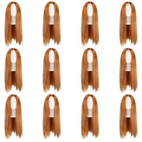 Lange gerade Ingwer Perücke 12 Stück Cosplay Verkleidung Kostüm Perücke für Frauen Männer Perfekt für Halloween, Mottopartys, Rollenspiele, Festivals und Events von I LOVE FANCY DRESS