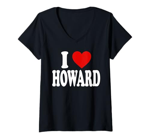 Damen ICH LIEBE HOWARD T-Shirt mit V-Ausschnitt Damen ICH LIEBE HOWARD T-Shirt mit V-Ausschnitt von I LOVE HEART HOWARD TEES