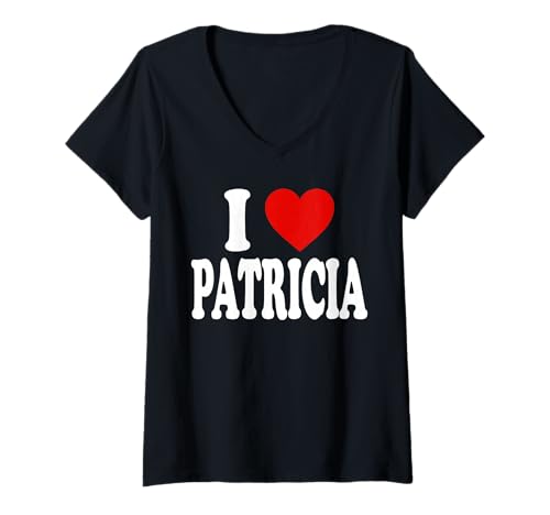 Damen ICH Liebe Patricia T-Shirt mit V-Ausschnitt Damen ICH Liebe Patricia T-Shirt mit V-Ausschnitt von I LOVE HEART PATRICIA TEES