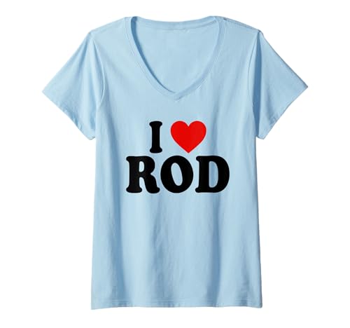 Damen ICH Liebe Rod T-Shirt mit V-Ausschnitt Damen ICH Liebe Rod T-Shirt mit V-Ausschnitt von I LOVE HEART ROD TEES