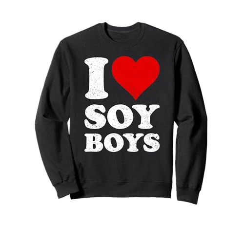 ICH Liebe Herz, Soja, Jungen, MÄDCHEN, Herren, Veganer Sweatshirt von I LOVE HEART SOY BOYS TEES