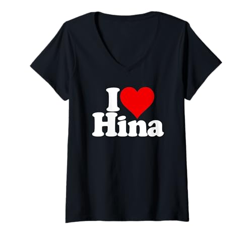 Damen ICH LIEBE EINEN CHINESISCHEN HERZNAMEN AUF EINEM BAUM T-Shirt mit V-Ausschnitt Damen ICH LIEBE EINEN CHINESISCHEN HERZNAMEN AUF EINEM BAUM T-Shirt mit V-Ausschnitt von I LOVE HINA HEART NAME TEES