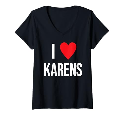 Damen I Love KARENS - Ich Liebe Karens T-Shirt mit V-Ausschnitt von I LOVE KARENS - Ich liebe Karens