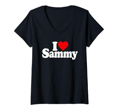 Damen ICH LIEBE HERZ SAMMY SAM SAMUEL SAMANTHA T-Shirt mit V-Ausschnitt Damen ICH LIEBE HERZ SAMMY SAM SAMUEL SAMANTHA T-Shirt mit V-Ausschnitt von I LOVE SAMMY HEART NAME APPAREL