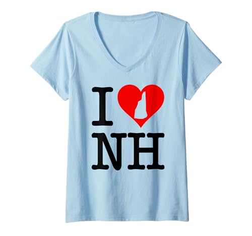 Damen ICH Liebe Herz New Hampshire NH T-Shirt mit V-Ausschnitt Damen ICH Liebe Herz New Hampshire NH T-Shirt mit V-Ausschnitt von I LOVE THE STATE OF NEW HAMPSHIRE PRIDE APPAREL