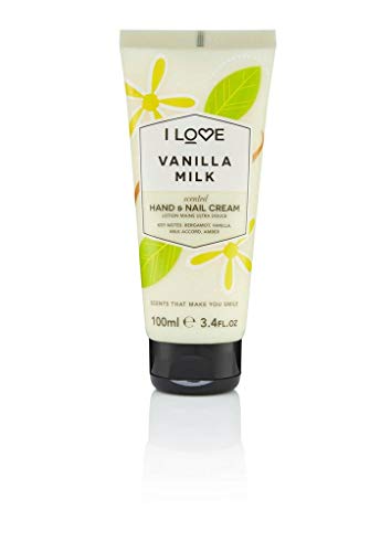 I Love Vanilla Milk Scented Hand & Nail Cream, Packed With Shea Butter & Coconut Oil to Rejuvenate & Nourish the Skin, 93% Naturally Derived Ingredients Including Vitamin, Vegan-Friendly - 100ml von I LOVE