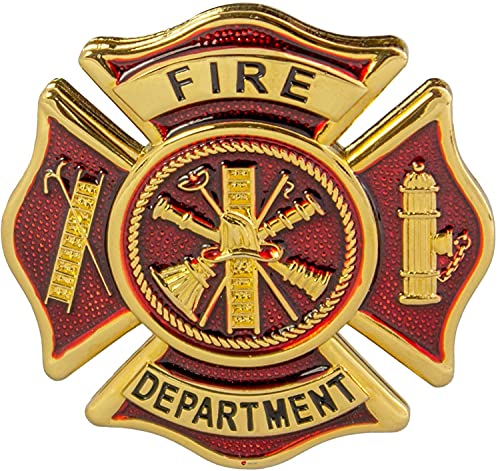 Fire Department Feuerwehr Metallabzeichen-Emblem Poliertes Gold - Rote Emaille Geprägte Oberfläche Herren Kilt Pin Kiltnadel Brosche Feuer Zubehör Fire Department Feuerwehr Metallabzeichen-Emblem Poliertes Gold - Rote Emaille Geprägte Oberfläche Herren Kilt Pin Kiltnadel Brosche Feuer Zubehör von I LUV LTD