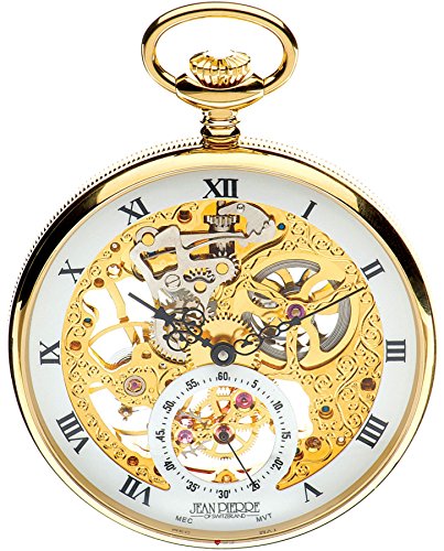 Open Face Skeleton Pocket Watch 17 Jewelled Mechanical Gold Plated Case - Luxury Open Face Skeleton Pocket Watch 17 Jewelled Mechanical Gold Plated Case - Luxury von I LUV LTD