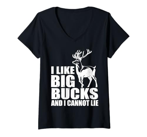 Damen Ich mag große Böcke und ich kann nicht lügen, Geburtstag bei der Hirschjagd T-Shirt mit V-Ausschnitt Damen Ich mag große Böcke und ich kann nicht lügen, Geburtstag bei der Hirschjagd T-Shirt mit V-Ausschnitt von I Like Big Bucks and I Cannot Lie Deer Hunting