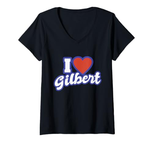 Damen I Love Gilbert Arizona T-Shirt mit V-Ausschnitt von I Love American States