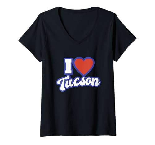Damen I Love Tucson Alaska T-Shirt mit V-Ausschnitt von I Love American States