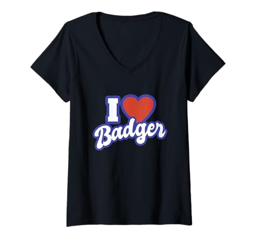 Damen Ich liebe Badger Alaska T-Shirt mit V-Ausschnitt von I Love American States