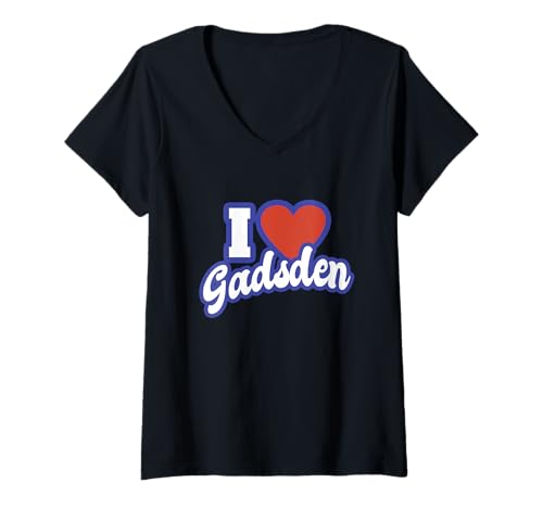 Damen Ich liebe Gadsden Alabama T-Shirt mit V-Ausschnitt von I Love American States