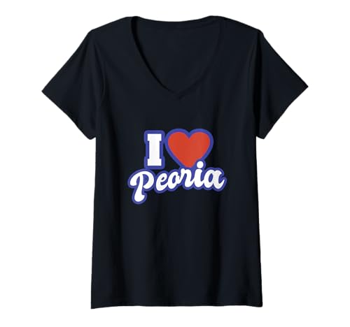 Damen Ich liebe Peoria Arizona T-Shirt mit V-Ausschnitt von I Love American States