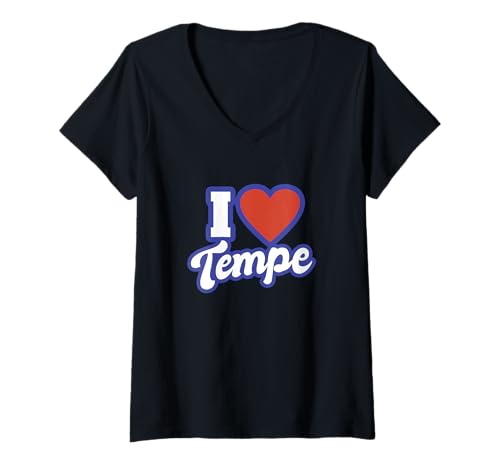 Damen Ich liebe Tempe Arizona T-Shirt mit V-Ausschnitt von I Love American States