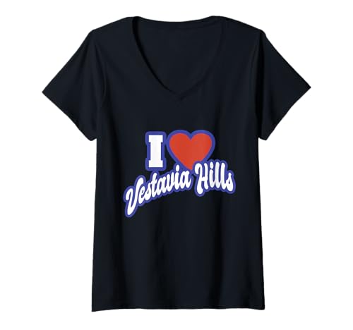 Damen Ich liebe Vestavia Hills, Alabama T-Shirt mit V-Ausschnitt von I Love American States
