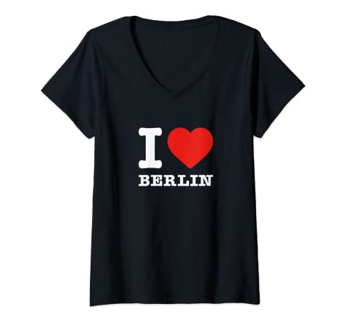 Damen Ich liebe Berlin | I Love Berlin T-Shirt mit V-Ausschnitt von I Love Berlin Apparel