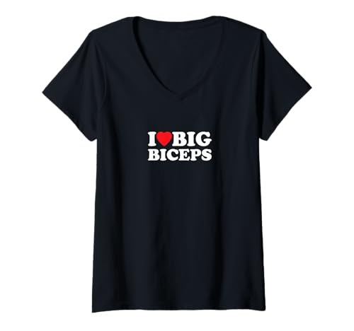 Damen I Love Big Biceps | Gym und Sport T-Shirt mit V-Ausschnitt von I Love Big Biceps | Outfit