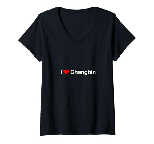 Damen Ich Liebe Changbin T-Shirt mit V-Ausschnitt Damen Ich Liebe Changbin T-Shirt mit V-Ausschnitt von I Love Changbin