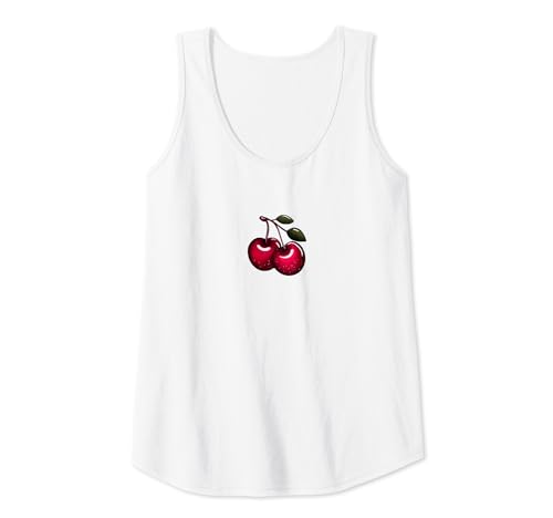 Damen Minimalistische Kirsche, köstliche Sommerfrüchte, Strauß Kirschen Tank Top von I Love Cherries