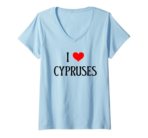 Damen I Love Cypruses I Heart Cypruses Katzenliebhaber Katze Haustier Katze T-Shirt mit V-Ausschnitt Damen I Love Cypruses I Heart Cypruses Katzenliebhaber Katze Haustier Katze T-Shirt mit V-Ausschnitt von I Love Cypruses Cyprus Lover Feline Pet Cat Attire