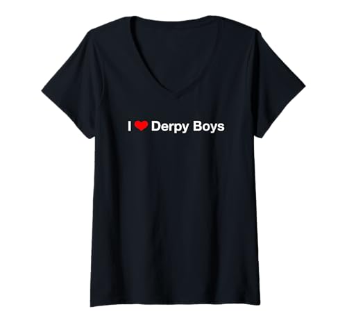 Damen Ich Liebe Derpy Boys T-Shirt mit V-Ausschnitt Damen Ich Liebe Derpy Boys T-Shirt mit V-Ausschnitt von I Love Derpy Boys