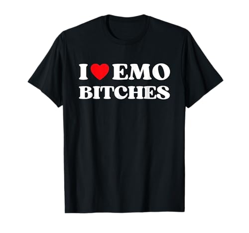I Heart Emo Bitches Lustiges Zitat Rotes Herz Emo-Mädchen-Stil T-Shirt von I Love Emo Bitches Funny Gifts For Men And Women