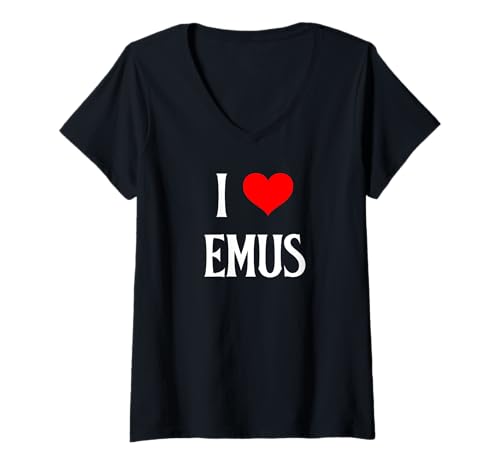 Damen Ich Liebe Emus Ich Liebe Emus Australischer flugunfähiger Vogelliebhaber T-Shirt mit V-Ausschnitt Damen Ich Liebe Emus Ich Liebe Emus Australischer flugunfähiger Vogelliebhaber T-Shirt mit V-Ausschnitt von I Love Emus Australian Emu Bird lover Apparel