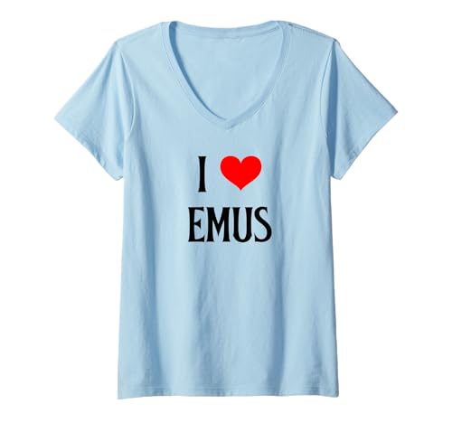Damen Ich Liebe Emus Ich Liebe Emus Australischer flugunfähiger Vogelliebhaber T-Shirt mit V-Ausschnitt Damen Ich Liebe Emus Ich Liebe Emus Australischer flugunfähiger Vogelliebhaber T-Shirt mit V-Ausschnitt von I Love Emus Australian Emu Bird lover Apparel