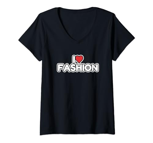 Damen Ich liebe Mode T-Shirt mit V-Ausschnitt Damen Ich liebe Mode T-Shirt mit V-Ausschnitt von I Love Fashion Designs