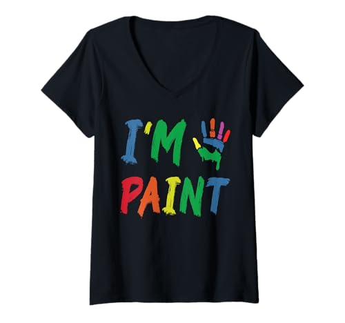 Damen I Heart Love to Finger Paint I'm Paint Cute Valentinstag T-Shirt mit V-Ausschnitt Damen I Heart Love to Finger Paint I'm Paint Cute Valentinstag T-Shirt mit V-Ausschnitt von I Love Finger Paint I'm Paint Tees
