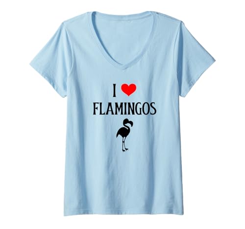 Damen Ich Liebe Flamingos Ich Liebe Flamingos Birdie Lover Bird Watcher T-Shirt mit V-Ausschnitt Damen Ich Liebe Flamingos Ich Liebe Flamingos Birdie Lover Bird Watcher T-Shirt mit V-Ausschnitt von I Love Flamingos Wading Bird lover Flamingo Co
