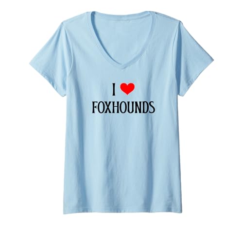 Damen I Love Foxhounds I Heart Foxhounds Hundeliebhaber Haustier Welpen Hund T-Shirt mit V-Ausschnitt Damen I Love Foxhounds I Heart Foxhounds Hundeliebhaber Haustier Welpen Hund T-Shirt mit V-Ausschnitt von I Love Foxhounds Dog Mom Dog Dad Canine Pet Dog Co
