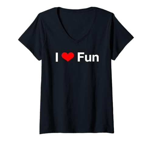 Damen Ich Liebe Spaß T-Shirt mit V-Ausschnitt Damen Ich Liebe Spaß T-Shirt mit V-Ausschnitt von I Love Fun