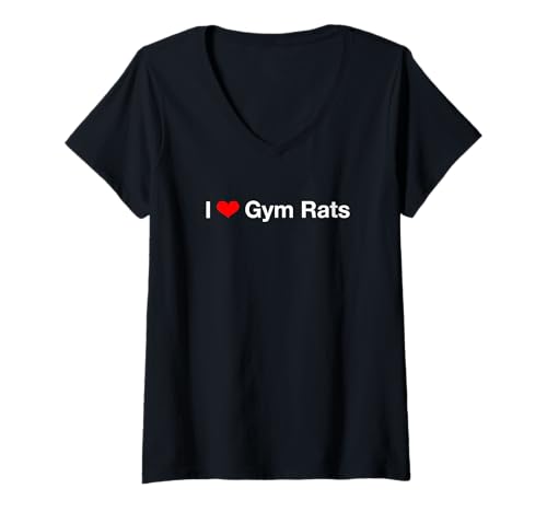 Damen Ich Liebe Gymnastikratten T-Shirt mit V-Ausschnitt von I Love Gym Rats