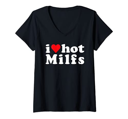 Damen I Love Hot Milfs T-Shirt mit V-Ausschnitt von I Love Hot Milfs