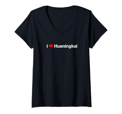 Damen Ich Liebe Hueningkai T-Shirt mit V-Ausschnitt Damen Ich Liebe Hueningkai T-Shirt mit V-Ausschnitt von I Love Hueningkai