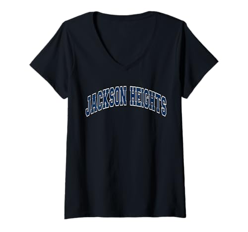 Damen Jackson Heights im College-Stil für jeden Tag T-Shirt mit V-Ausschnitt Damen Jackson Heights im College-Stil für jeden Tag T-Shirt mit V-Ausschnitt von I Love Jackson Heights